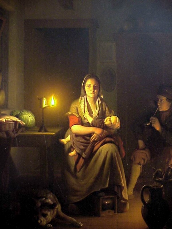 Candle-Lit Interior by Petrus van Schendel